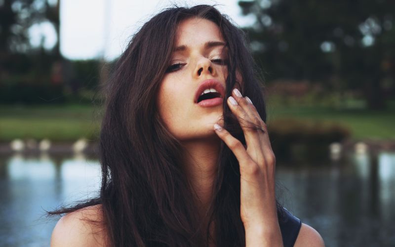 tvář, ženy, model, portrét, fotografování, tmavé vlasy tvář, ženy, model, portrét, fotografování, tmavé vlasy