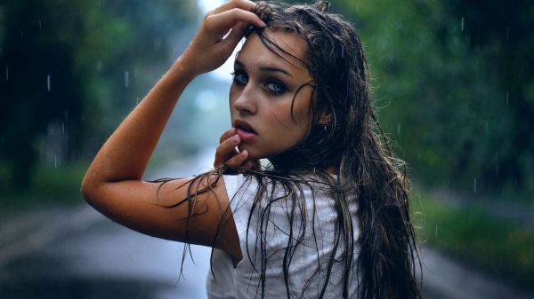 women, sunlight, model, portrait, blue eyes, brunette