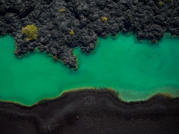 beach,lava,black sand,Hawaii,top view,photography