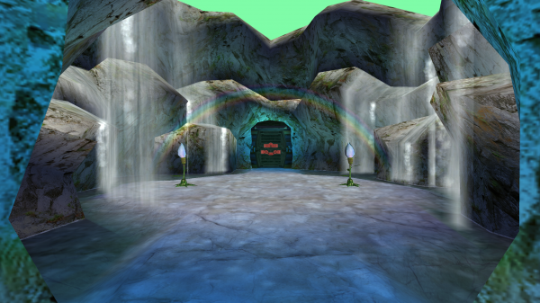 Phantasy Star Online,screen shot,cave,waterfall,landscape