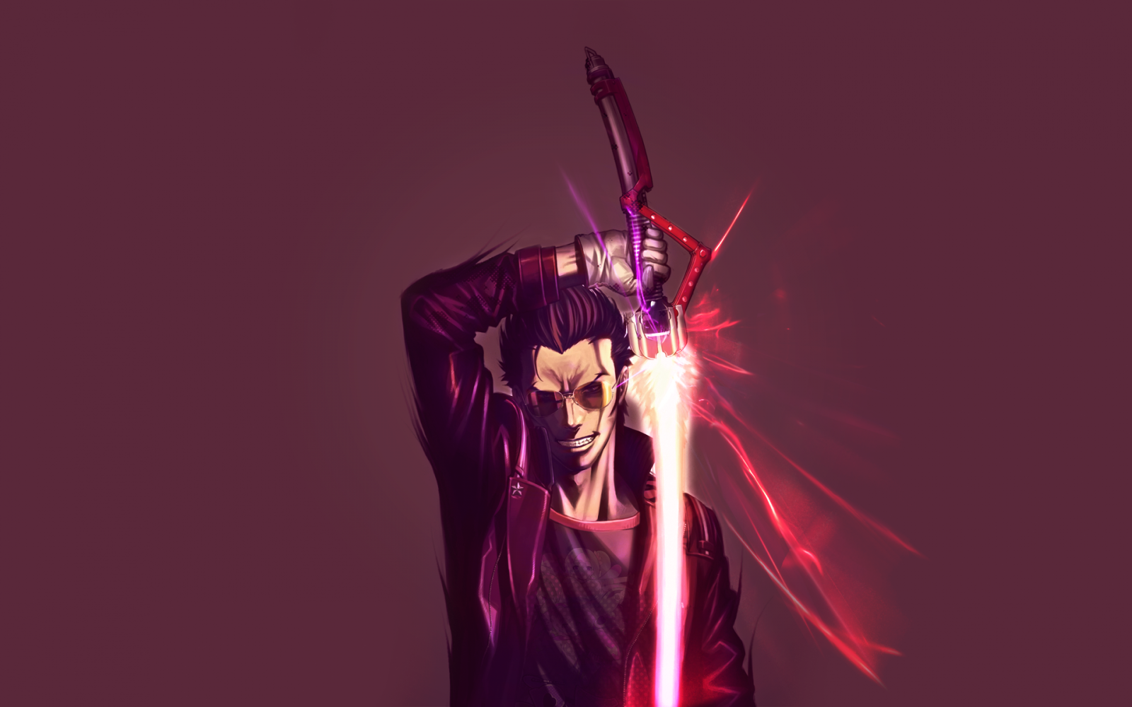 meč, muži, No More Heroes, Světelný meč, anime, Travis touchdown