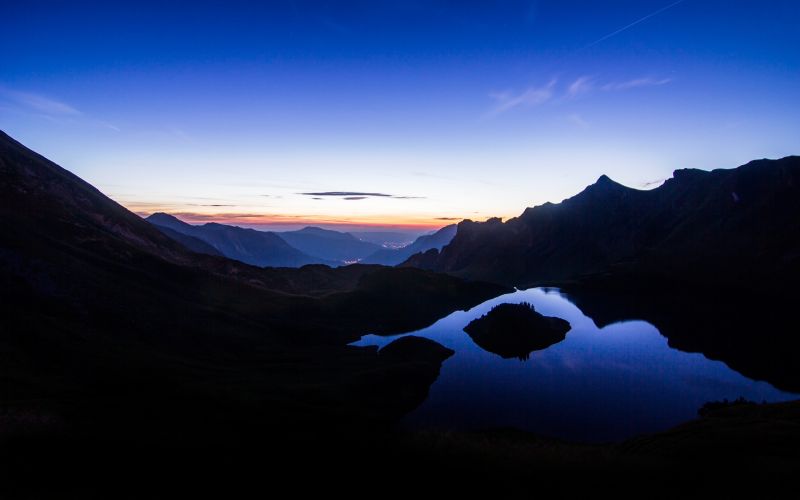 landscape, sunset, hill, lake, sunrise, reflection landscape, sunset, hill, lake, sunrise, reflection