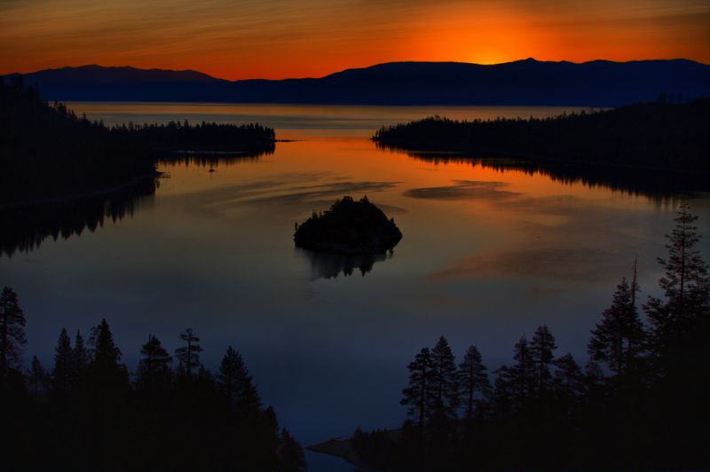 afspejling, natur, vand, himmel, daggry, loch