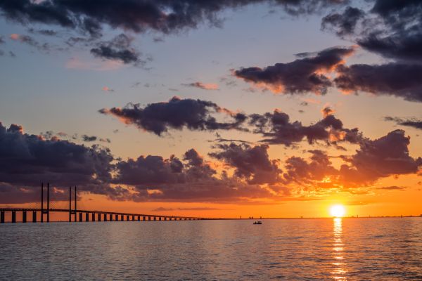 sunlight, sunset, sea, bay, sky, boat
