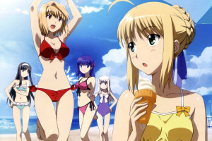 Wallpaper Wallpaper Illustration Anime Girls Cartoon Saber Bikini For Free