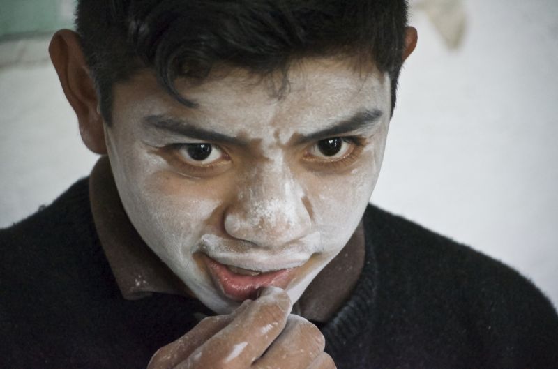 hlava, čelo, pusa, čelist