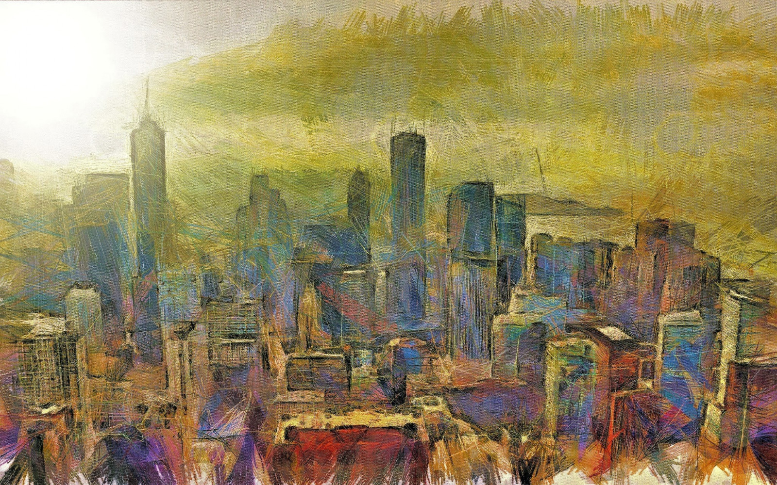 la pittura, città, paesaggio urbano, cielo, opera d'arte, orizzonte, ARTE, storia antica, insediamento umano, arte Moderna, colori acrilici, pittura ad acquerello, impressionista
