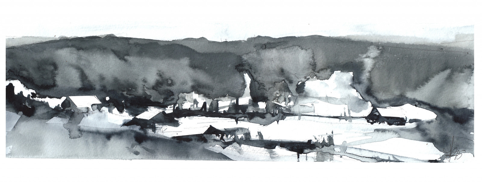 stromy, krajina, výkres, malování, les, abstraktní, minimalismus, nebe, sníh, zima, Šedá, hospodařit, Švýcarsko, papír, vodové barvy, 2015, paysage, neige, UMĚNÍ, mimo, materiál, střecha, ciel, hiver, peinture, malíř, Foret, dehors, skica, toit, minimalistický, arbres, gris, suisse, ferme, Fred, geologický fenomén, papier, akvarel barvy, abstraktní, minimalismus, akvarel, Payne, sommartel