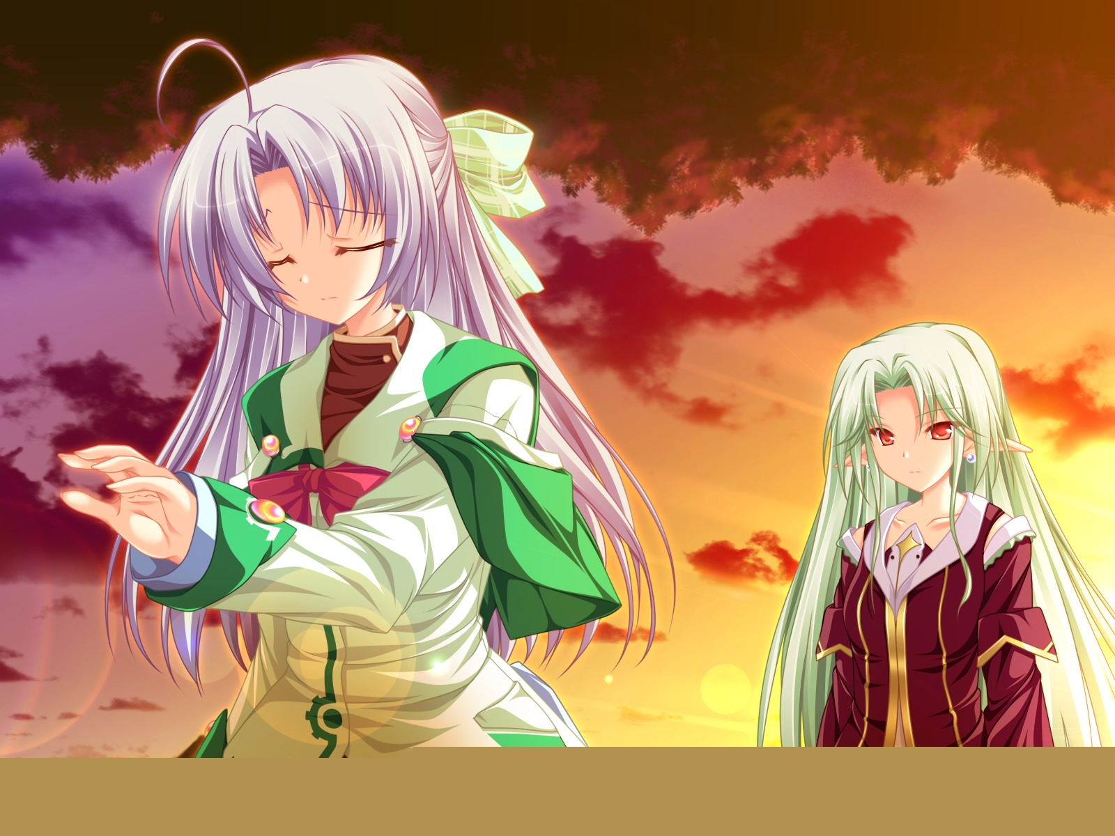 illustration, solnedgang, anime, sorg, Magus Tale, piger, skærmbillede, mangaka, tenmaso, cecile absentia, Alicia infans