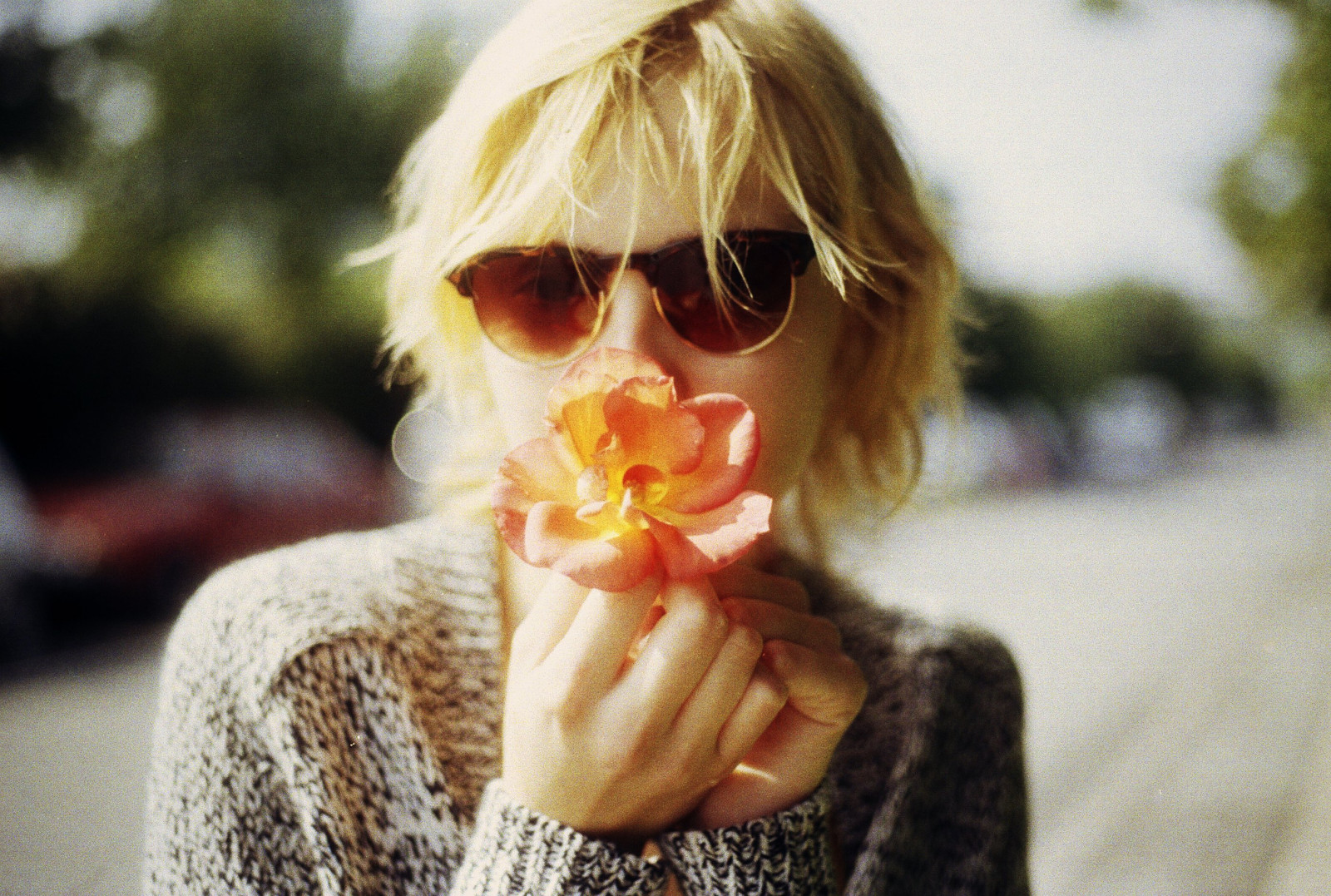 estate, Sole, fiore, film, ragazza, analogico, Canone, 50 millimetri, bicchieri, Kodak, AE1, analogico