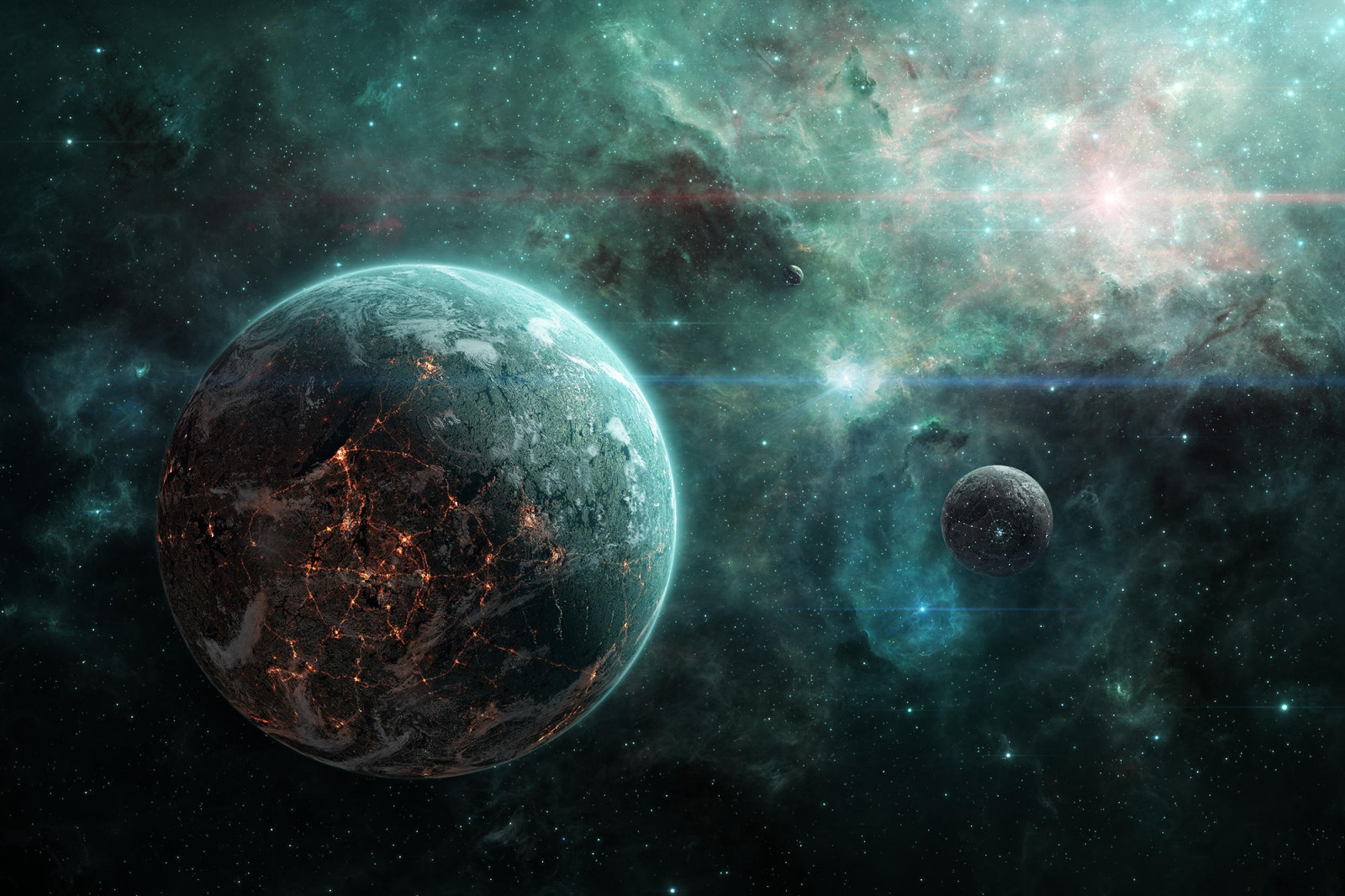 Space Pl@net Wallpaper : space art, planet, digital art 2000x1333 - WallpaperManiac ...