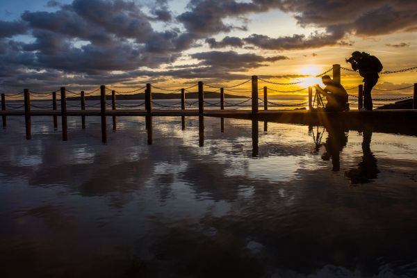landscape,sunset,sunlight,lights,sea,night