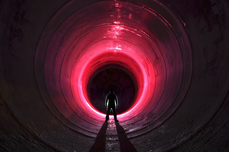 lys, mørke, infrastruktur, tunnel, cirkel