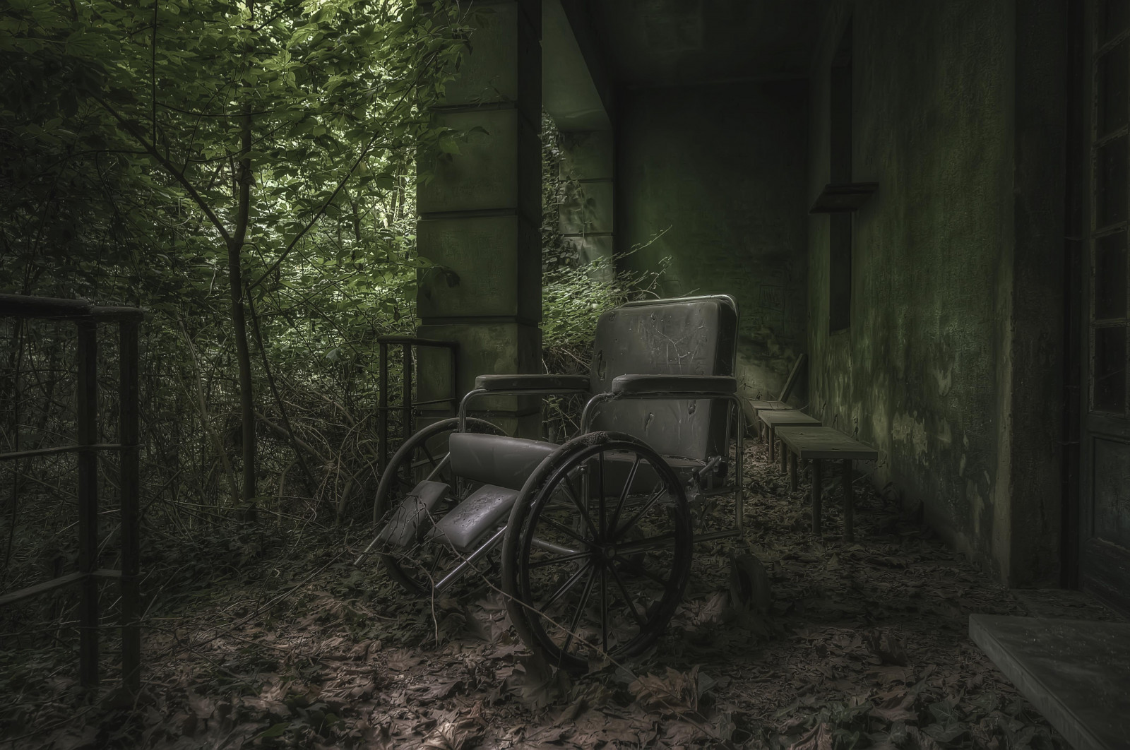 městský, opuštěný, samota, rozklad, badatel, azyl, HDR, manicomio, urbex, Solitudine