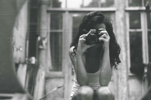 white black monochrome portrait photography hair skin girl bw curls people reflection camera skinny mirror bones vintage arms Russian scratches Tbilisi Georgia fingers scratch Focus light long analog photograph film curly thin image self black and white monochrome photography zenit tamarburduli