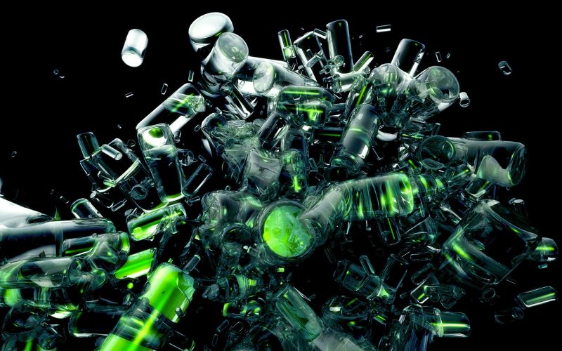 abstrait, CGI, La technologie, graphique, vert, arbre abstrait, CGI, La technologie, graphique, vert, arbre