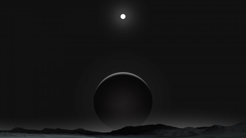 černobílý, noc, planeta, Měsíc, měsíční svit, Černá černobílý, noc, planeta, Měsíc, měsíční svit, Černá