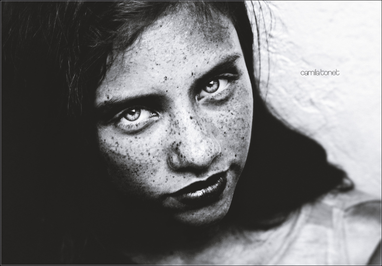 hvid, sort, byn, blancoynegro, blanco, kvinde, sort hvid, mujer, øjne, chica, læber, bn, ojos, labios, fregner, Camila, PECA'er, Tonet, camilatonet