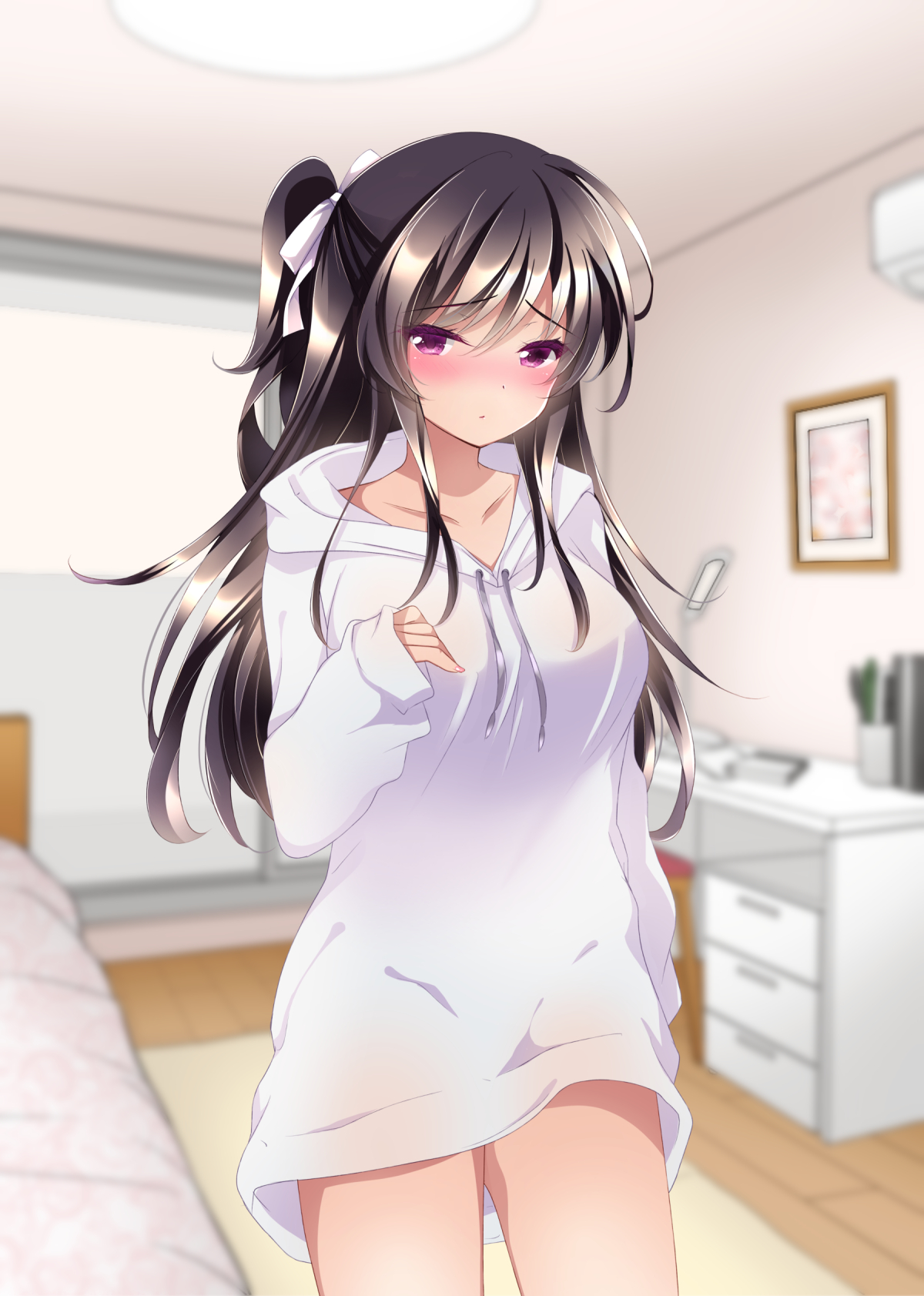 vlasy, paže, oko, noha, bílý, kreslená pohádka, Lidské tělo, krk, rám obrazu, černé vlasy, stehno, šuplík, hime cut, módní design, cg artwork, truhlářství, dlouhé vlasy, prádelník, fiktivní postava, dolní končetina, jednotný, paruka, koleno, hruď, břicho, hlubotiskové idol, ilustrace, komoda, animace, anime, maso, japonský idol, ofina, sedící, pokoj, místnost, kostým