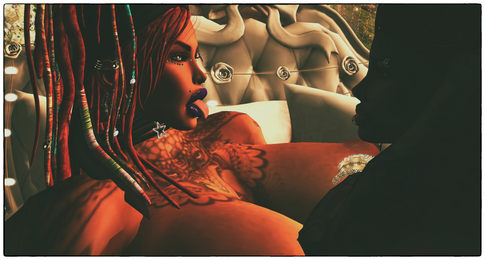 bílý, Černá, zadní, Diablo, lesbičky, maso, UMĚNÍ, Ayla, dívka, ruka, druhý život, sval, zrzavé vlasy, počítač tapeta, bigtits