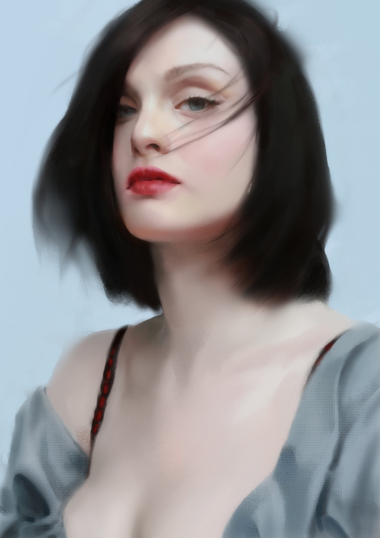 1920x2716 px, 삽화, 짧은 머리, 여자들