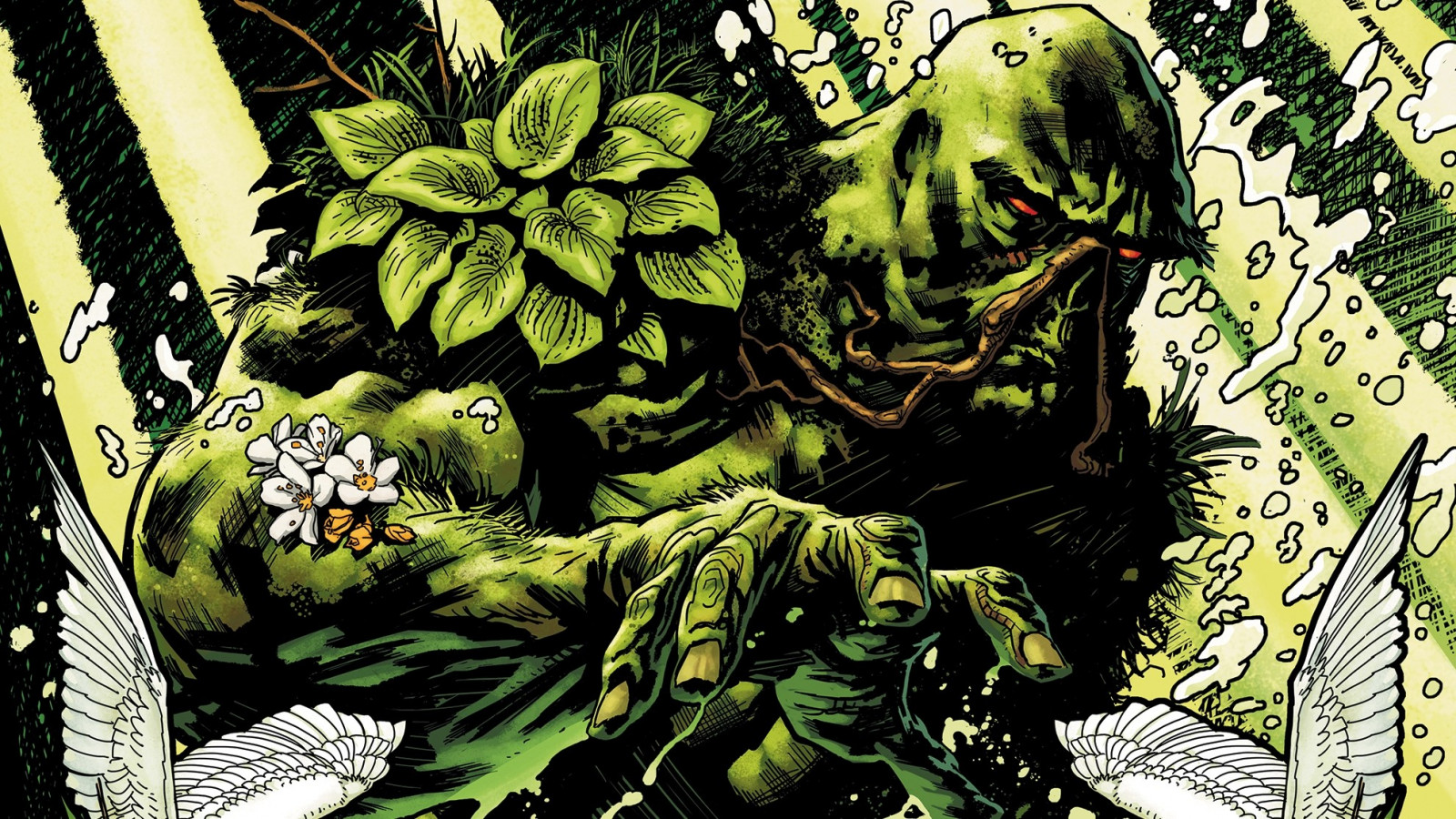 illustration, grøn, Swamp Thing, tegneserier, Svimmelhed, Alan Moore, jungle, tegneserier, KUNST
