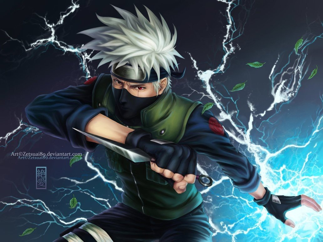 1032x774 px, Hatake Kakashi, fulmine, Naruto Shippuuden
