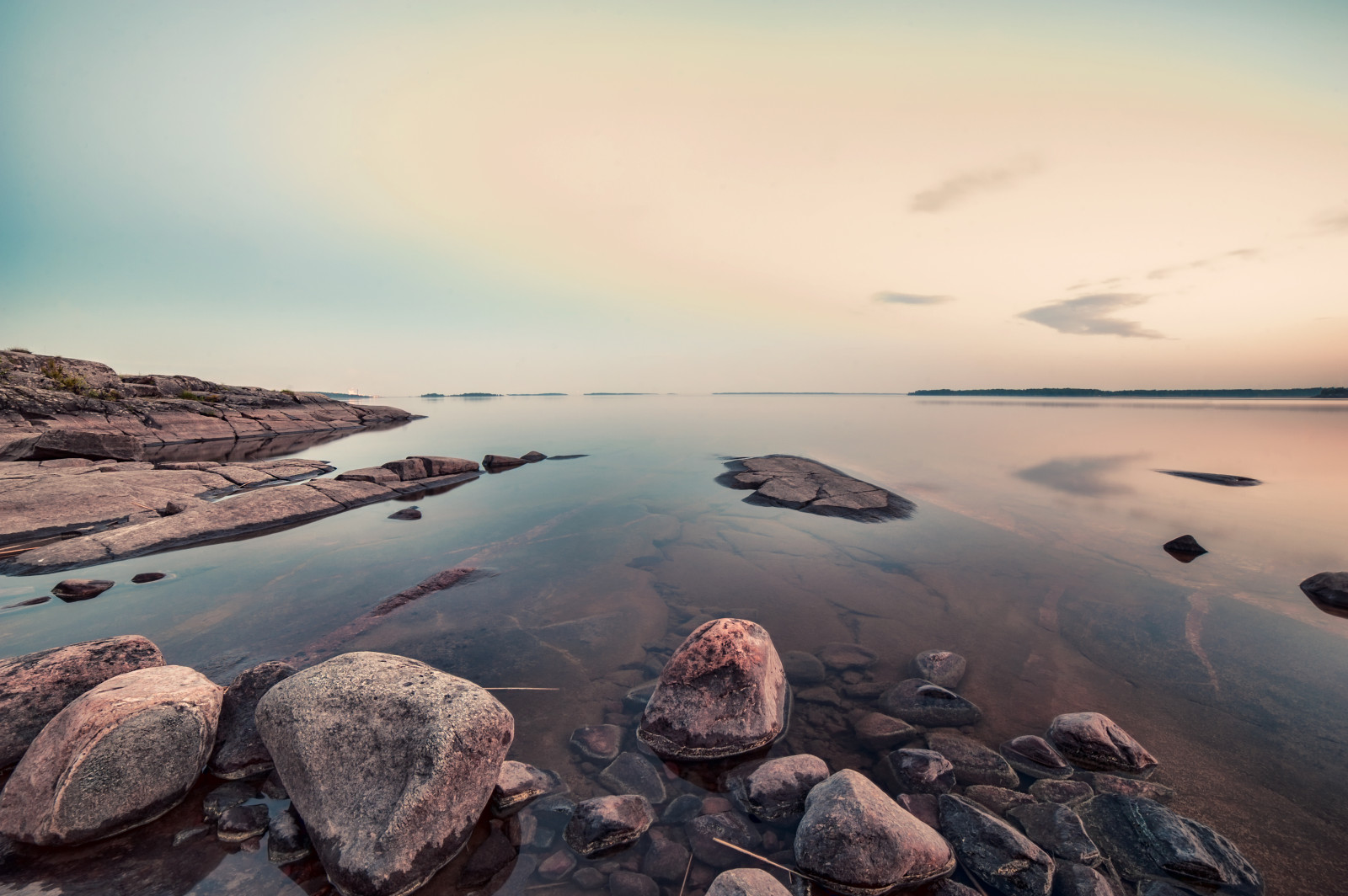 landskab, solnedgang, hav, sø, vand, klippe, natur, kyst, afspejling, himmel, sten, skyer, berolige, aften, kyst, Sol, horisont, klipper, Nikon, Sverige, LE, Karlstad, lang, udsættelse, Sky, NIKKOR, farver, daggry, ocean, refleksioner, marinemaleri, mønstre, farver, 28300mm, loch, Appe, sammenknebne