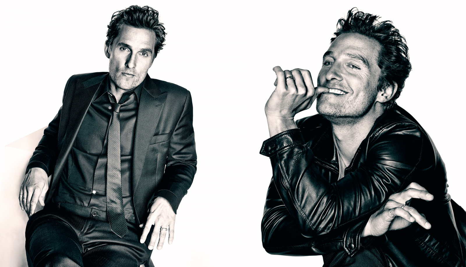 herec, zpěvák, Gentleman, hudebník, móda, kůže, Matthew McConaughey, tělesné, muž, Černý a bílý, monochromatické fotografování, focení, kryt alba, vousy