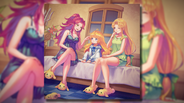 Trials of Mana,Riesz Trials of Mana,Angela Trials of Mana,Charlotte Trials of Mana,frame,slippers