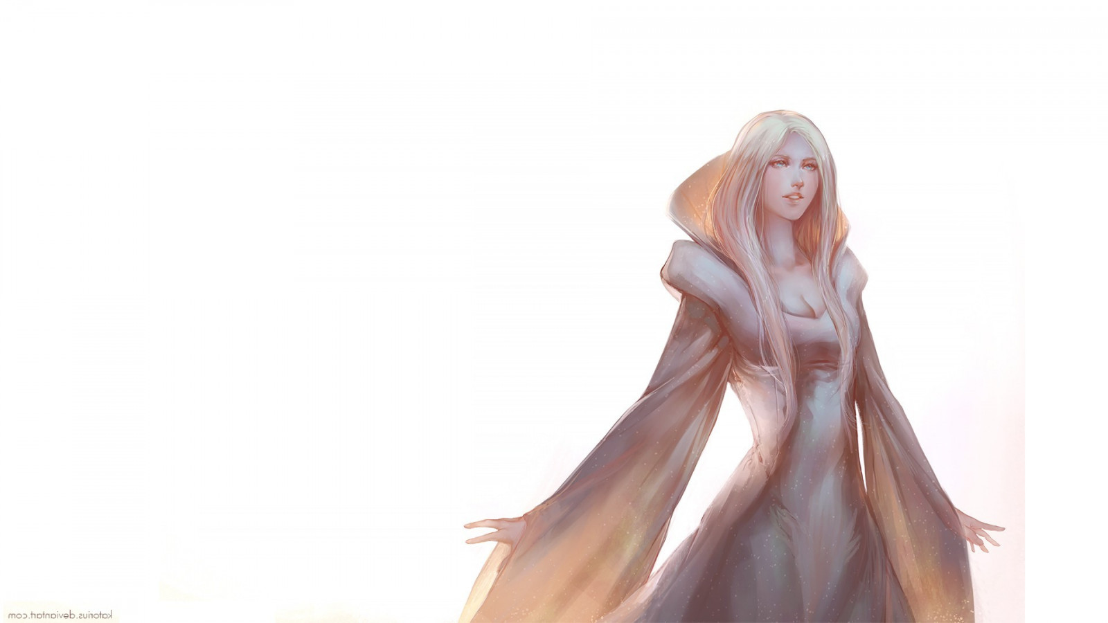 ženy, fantasy umění, bílé vlasy, bílé šaty, šaty, socha, Hračka, nevěsta, závoj, talár, figurka, 1920x1080 px