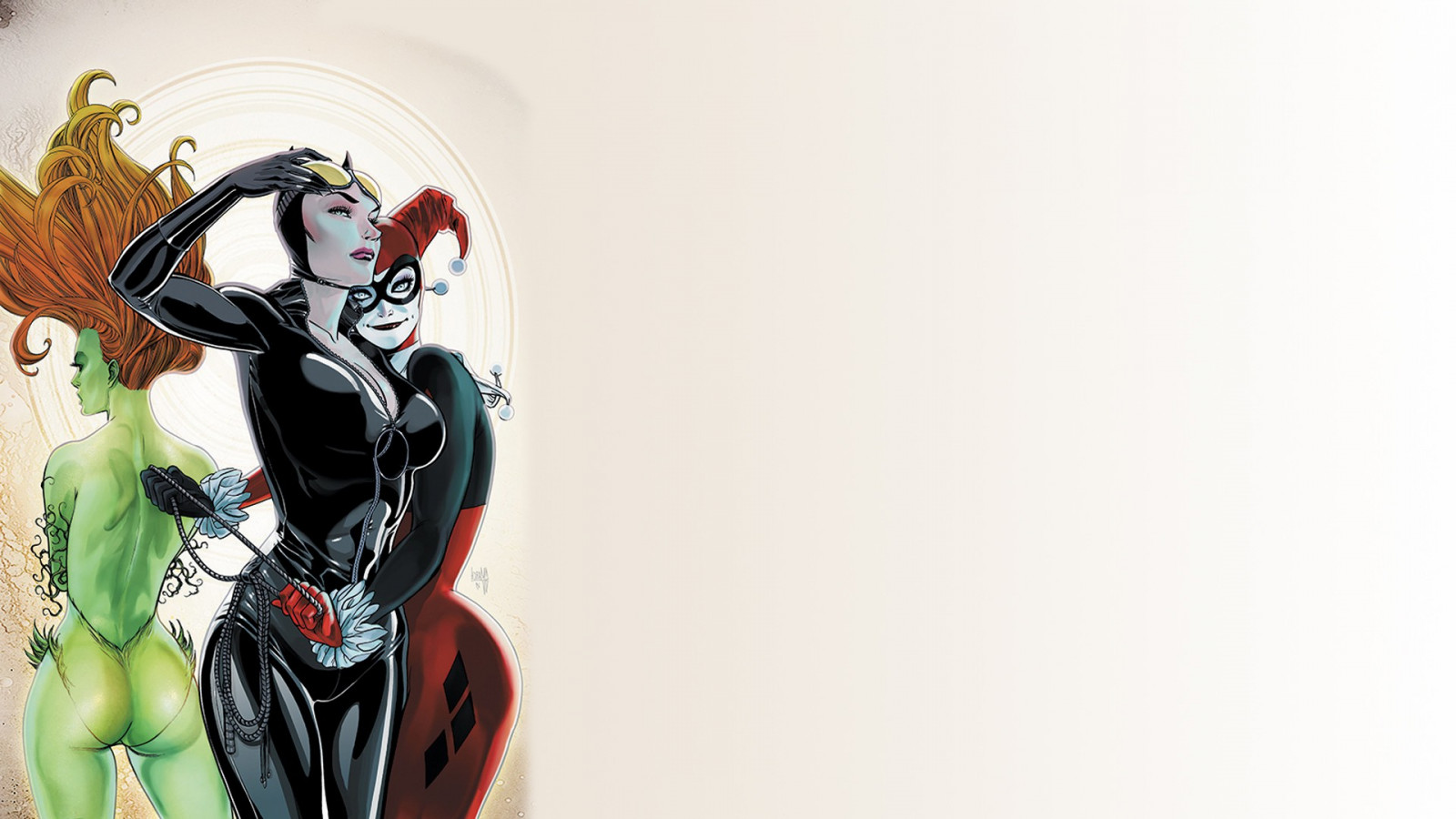 1920x1080 px, kočičí žena, komiks, Harley Quinn, jed Ivy