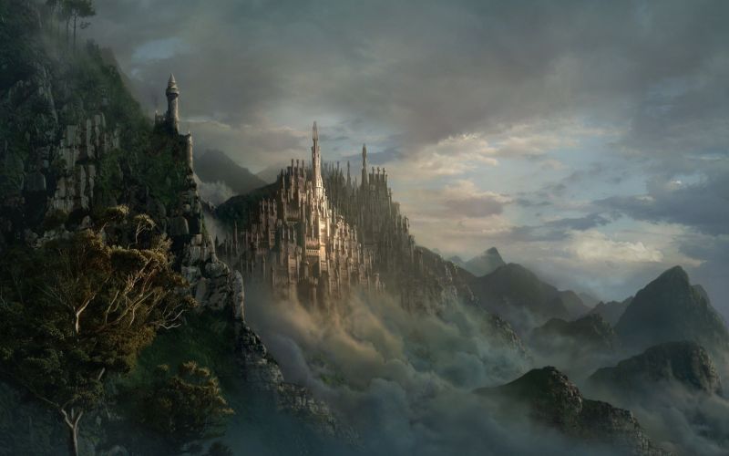 sunlight, landscape, fantasy art, rock, nature, reflection sunlight, landscape, fantasy art, rock, nature, reflection
