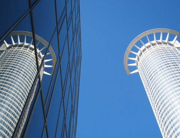 city, building, sky, Frankfurt, skyscraper, reflection