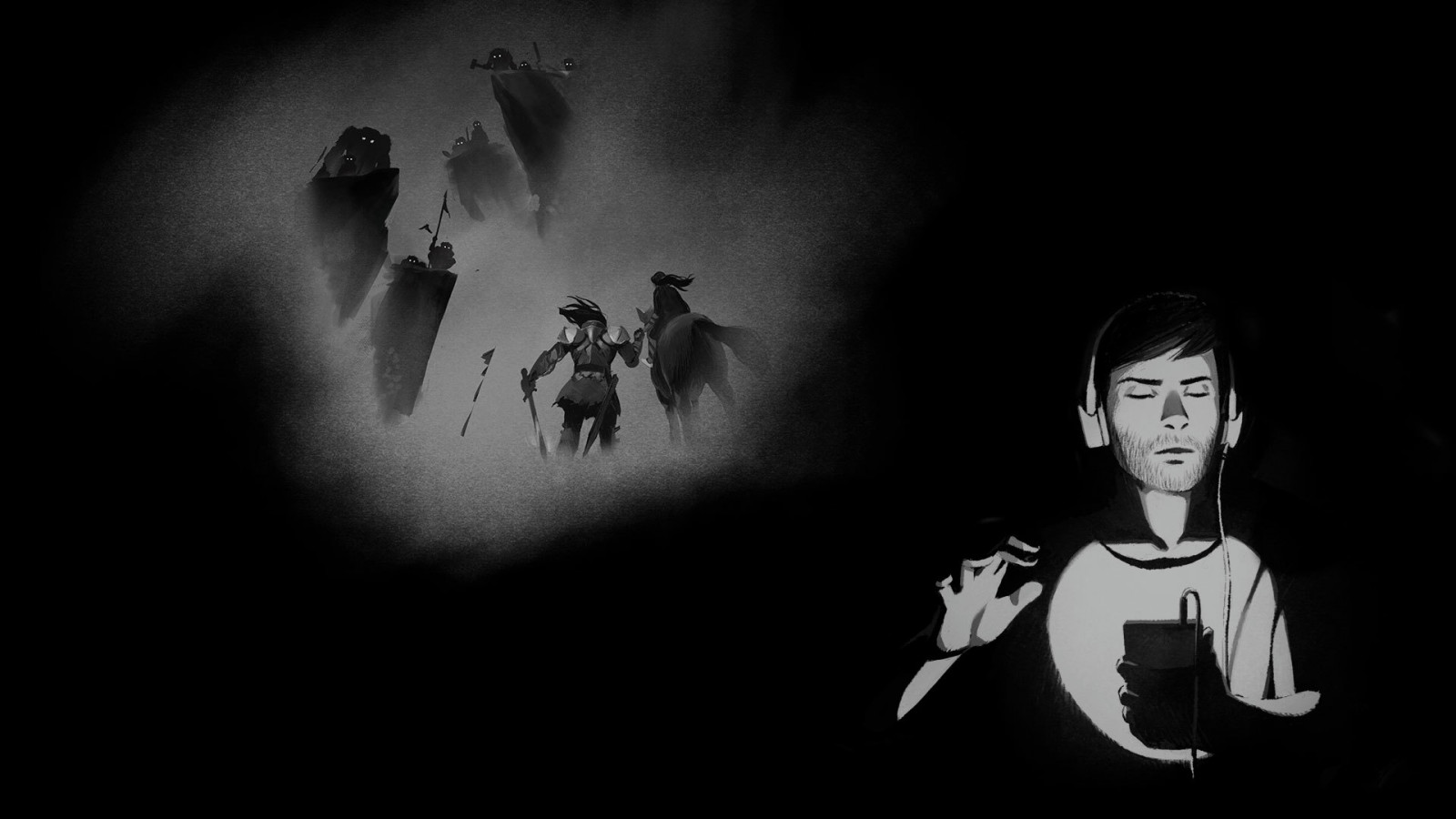 A Blind Legend, videohry, rytíř, kůň, sluchátka, ptactvo