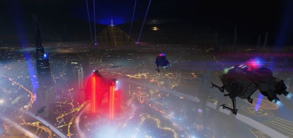 city,futuristic,futuristic city,top view,digital art,digital painting