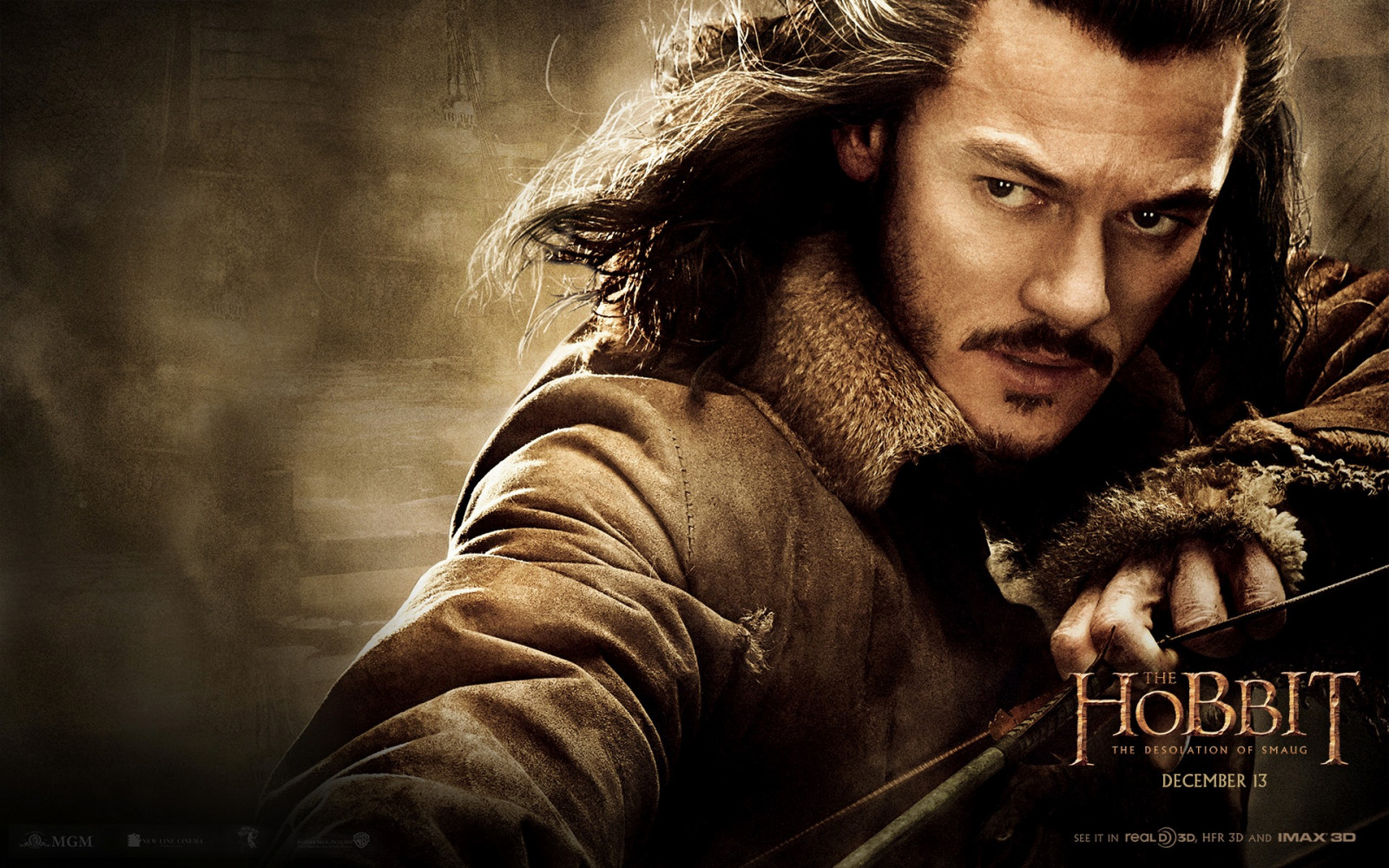 Wallpaper The Hobbit The Desolation of Smaug, poster, 2013, bard, darkness, screenshot