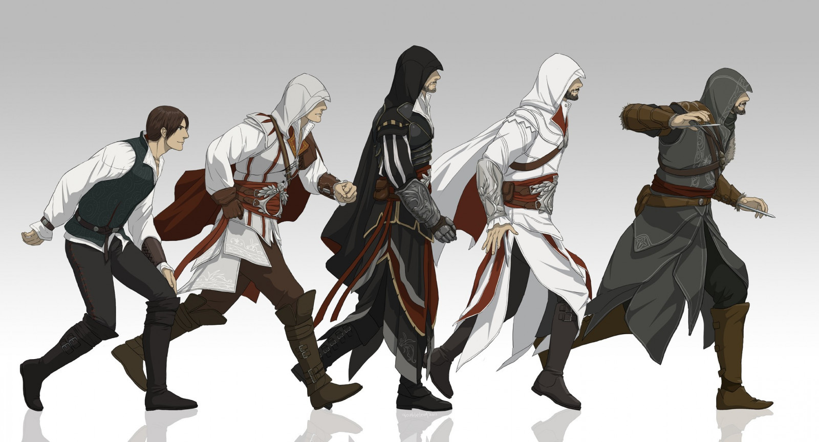 illustration, video games, Assassin's Creed, Person, Ezio Auditore da Firenze