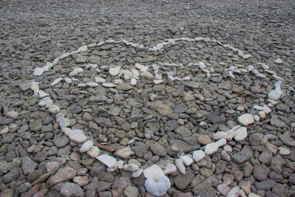 love,heart,rock,cobblestone,beach,text