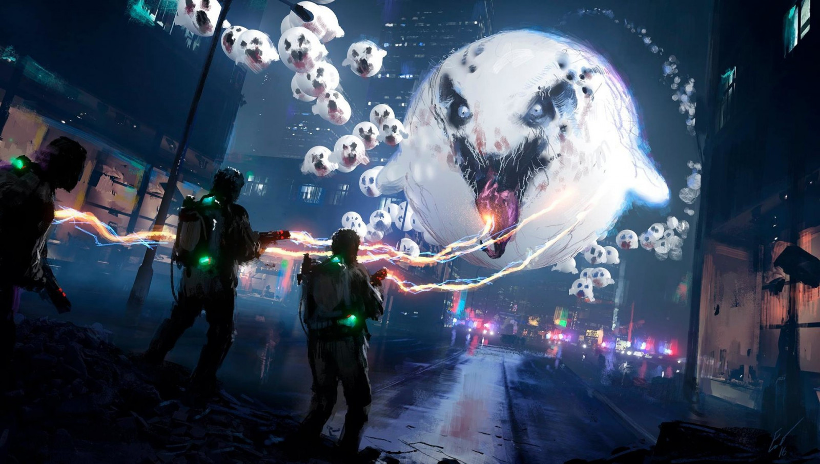 muži, pistole, fantasy umění, město, ulice, strašidelný, městský, vztekat se, hudba, fan art, svět, duch, Krotitelé duchů, zábava, Espen Saetervik, festival, představení, fáze, dav, Snímek obrazovky, koncert, hudební divadlo, noční klub, zvláštní efekty, performance, rockový koncert, múzických umění