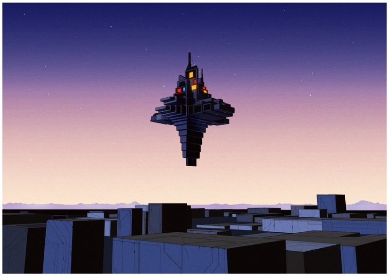 デジタルアート, 空, 未来, タワー, スカイライン, 超高層ビル