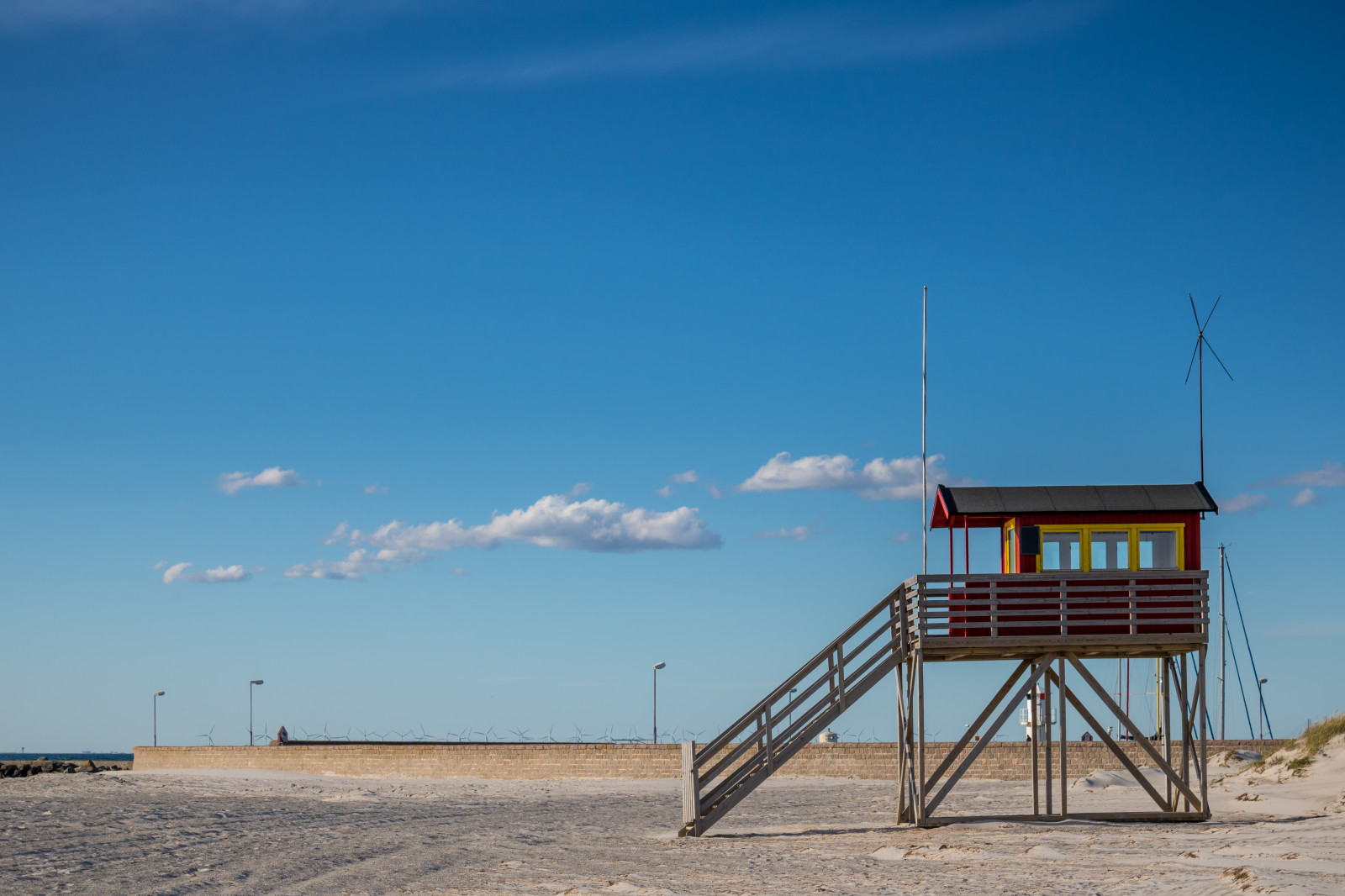 mare, cielo, spiaggia, blu, Torre, costa, vento, orizzonte, vacanza, nube, himmel, filo, moln, r skan