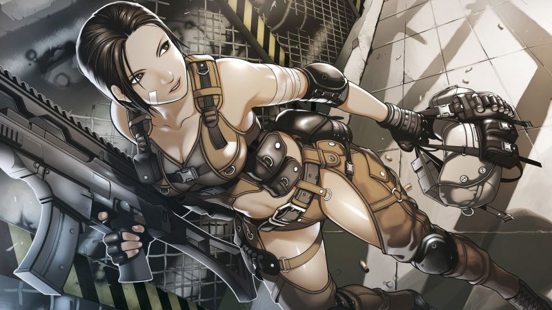 anime, weapon, artwork, soldier, machine, comics anime, weapon, artwork, soldier, machine, comics