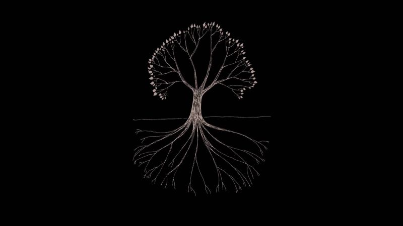 trees,illustration,monochrome,simple background,black background,minimalism