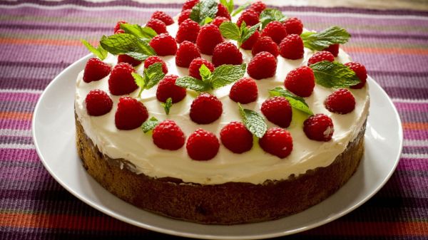 food, fruit, strawberries, cake, whipped cream, Cream