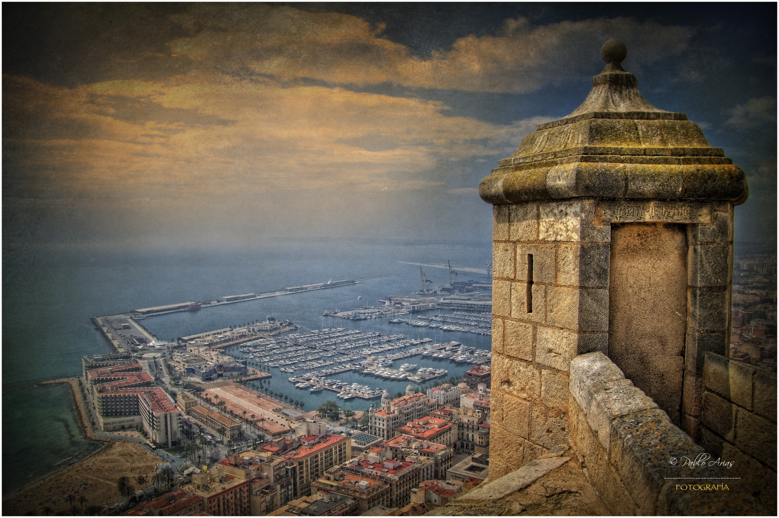 Photoshop, mare, costruzione, cielo, Turismo, Torre, storia, HDR, Spagna, nube, cielo, nubes, punto di riferimento, nikond300, Photomatix, sigma1020, alicante, pabloarias, Texturas, espana, attrazione turistica, storia antica, sito storico, sito archeologico, Castillos, stock photography, visual arts