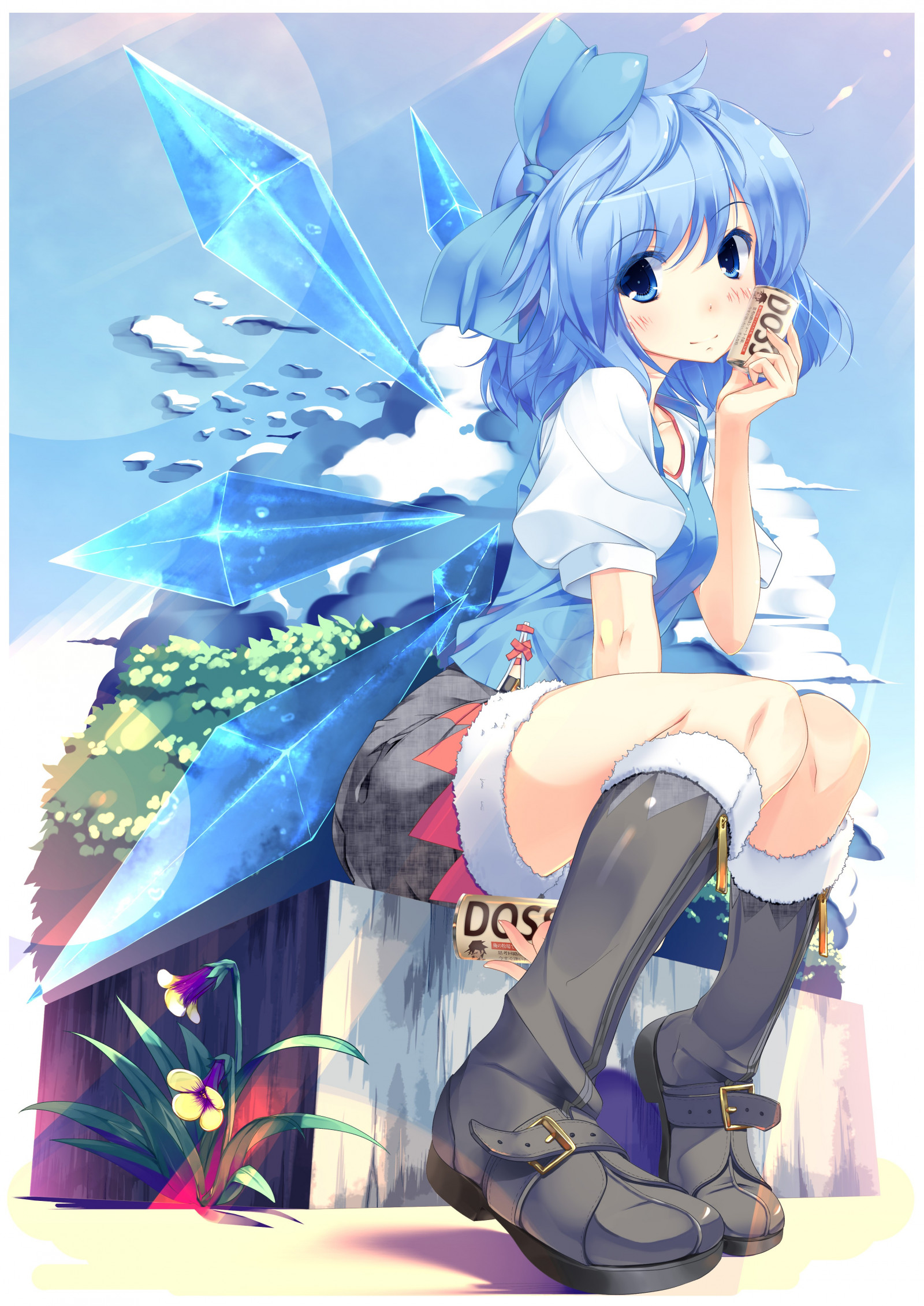 ilustrace, anime, anime dívky, Touhou, kreslená pohádka, Cirno, figurka, mangaka