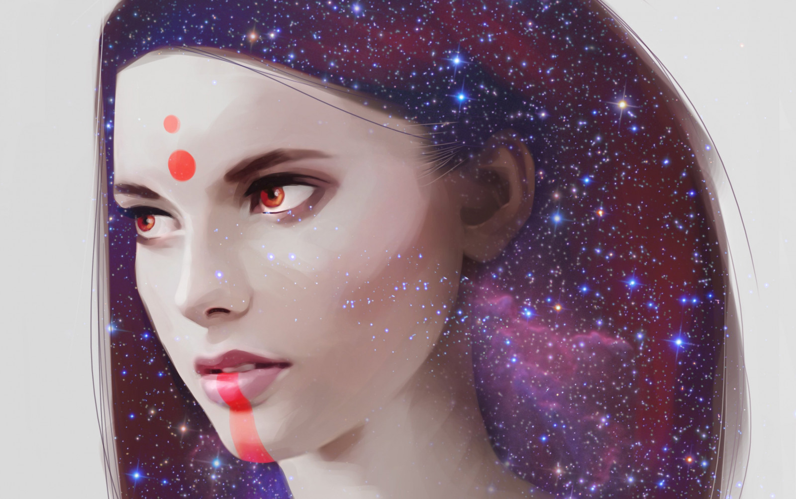 Wallpaper 3499x2194 px, background, close, girl, gray, portrait, star