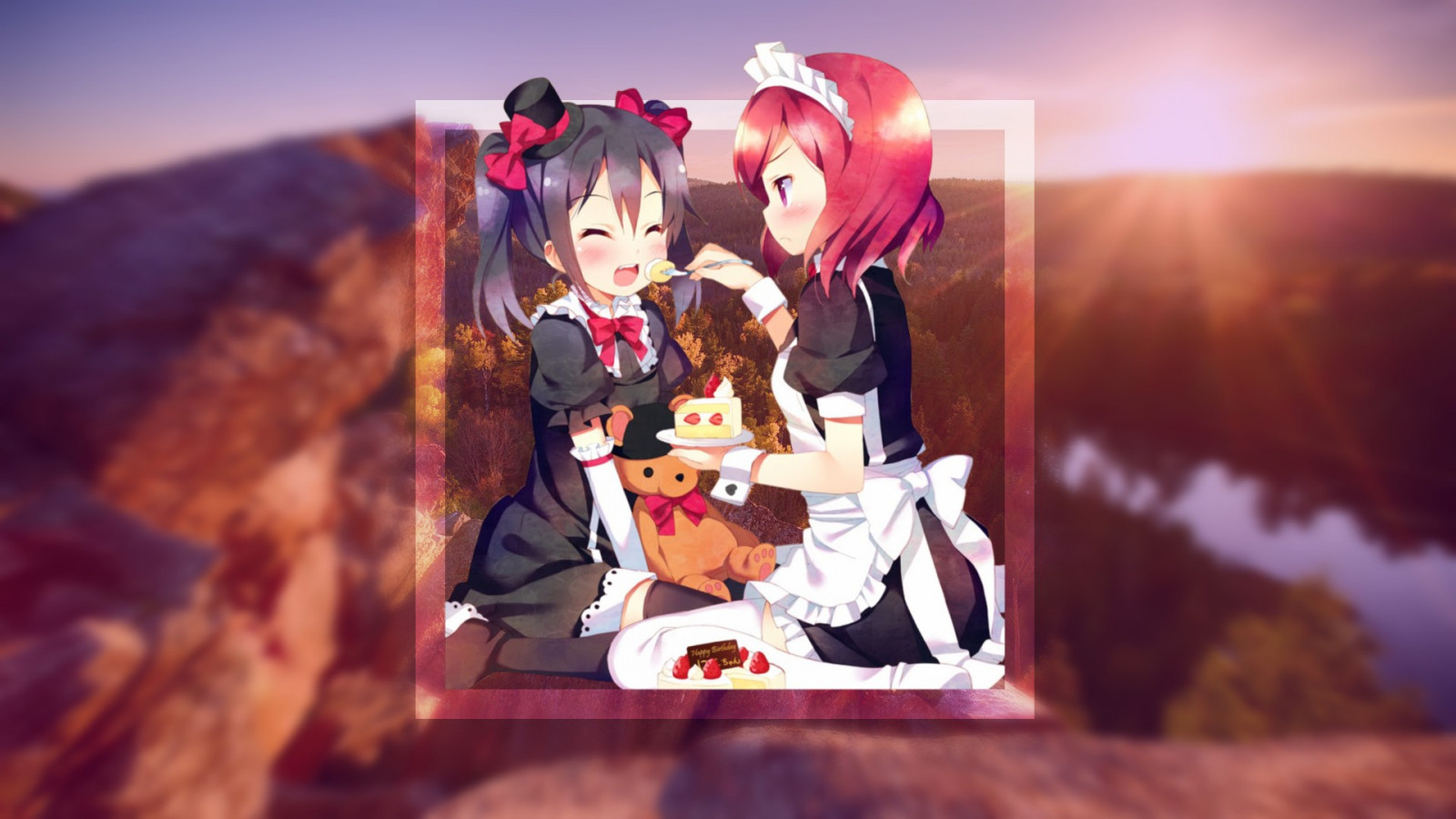 1920x1080 px, anime, anime tytöt, Rakasta elämää, Nishikino Maki, Yazawa Nico