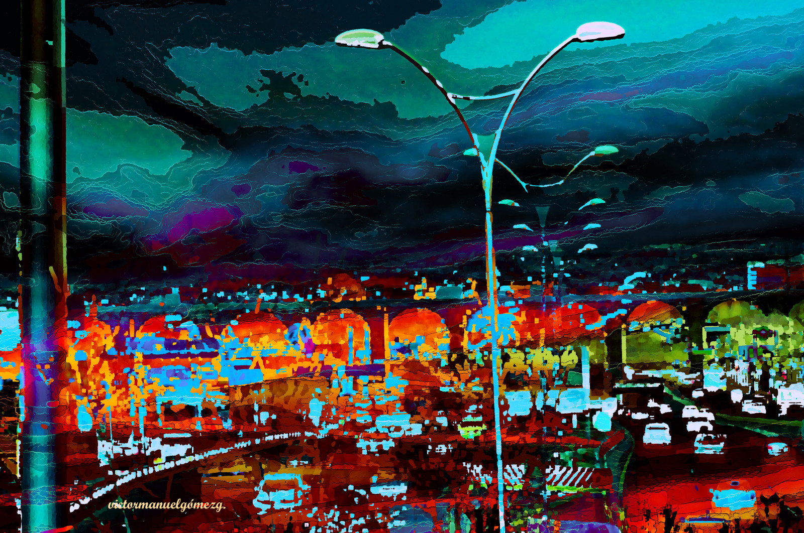 maleri, by, bybilledet, nat, afspejling, himmel, aften, Mexico, KUNST, farve, cielo, ciudad, digitalart, skærmbillede, akvædukt, artedigital, victormanuelg mezg, computer tapet, pintura, Queretaro, Acueducto